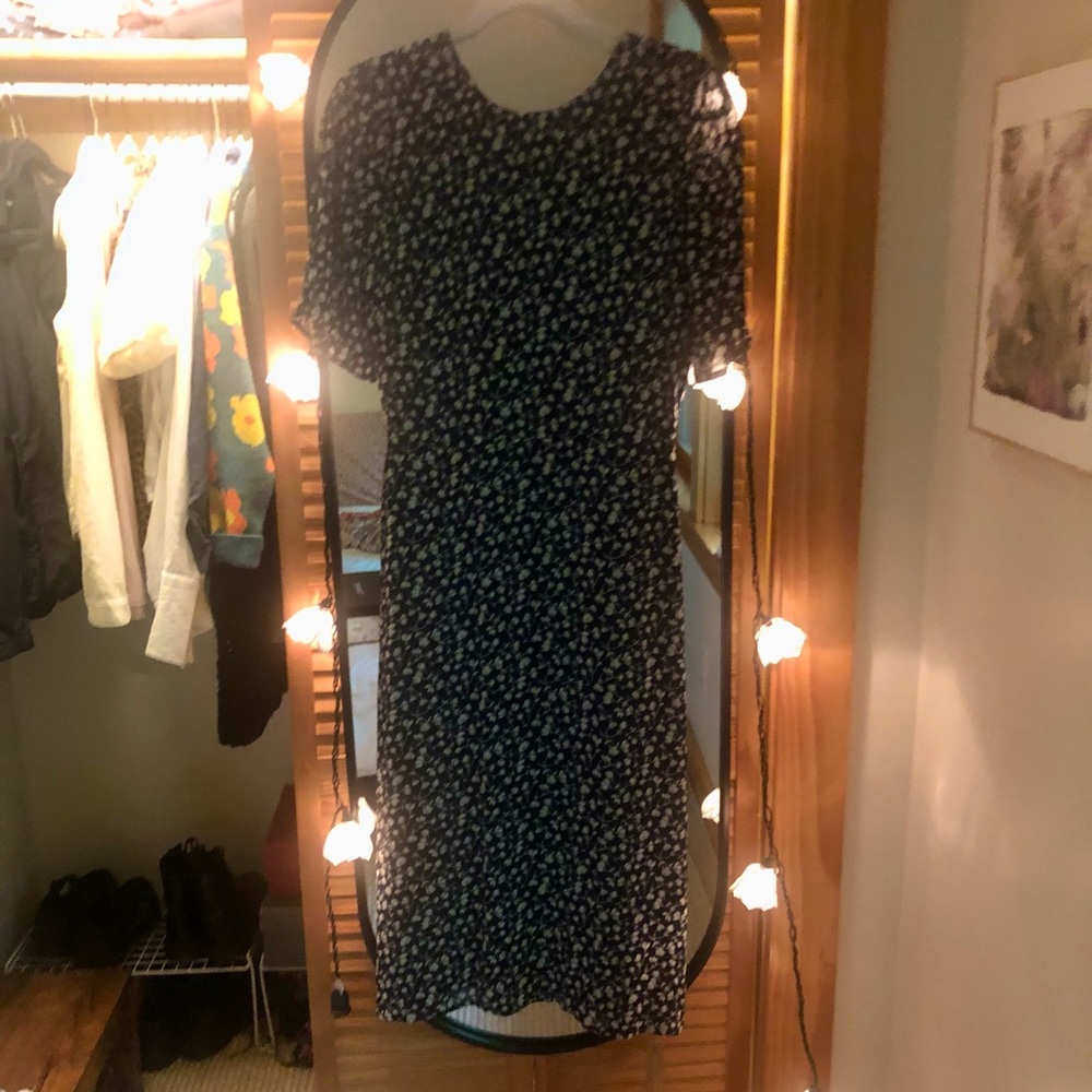 Reformation navy floral dress